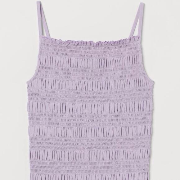 H&M Lilac Purple Smocked Tank Top Size Small - Picture 7 of 8